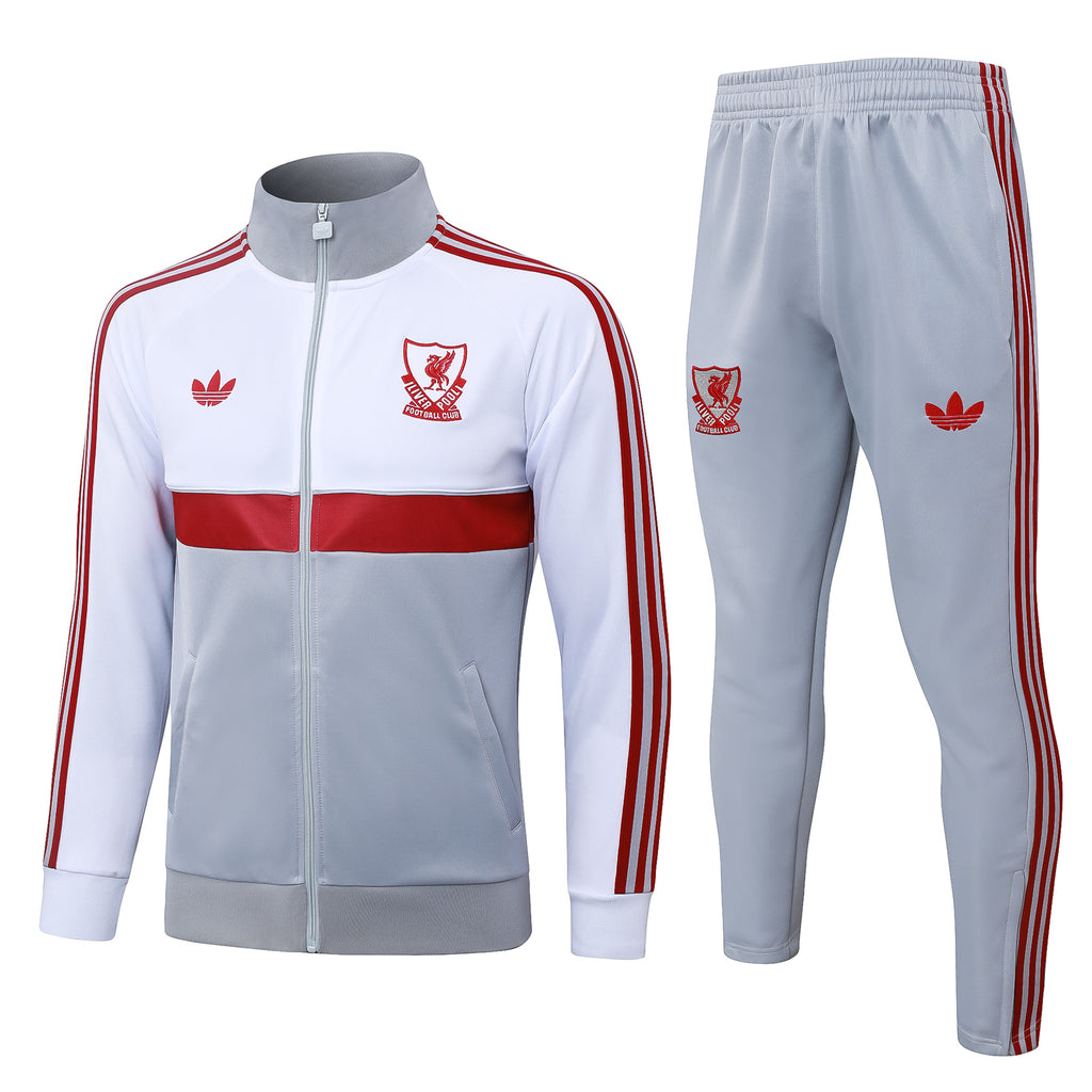 Liverpool Classic White - Full Zip  Tracksuit