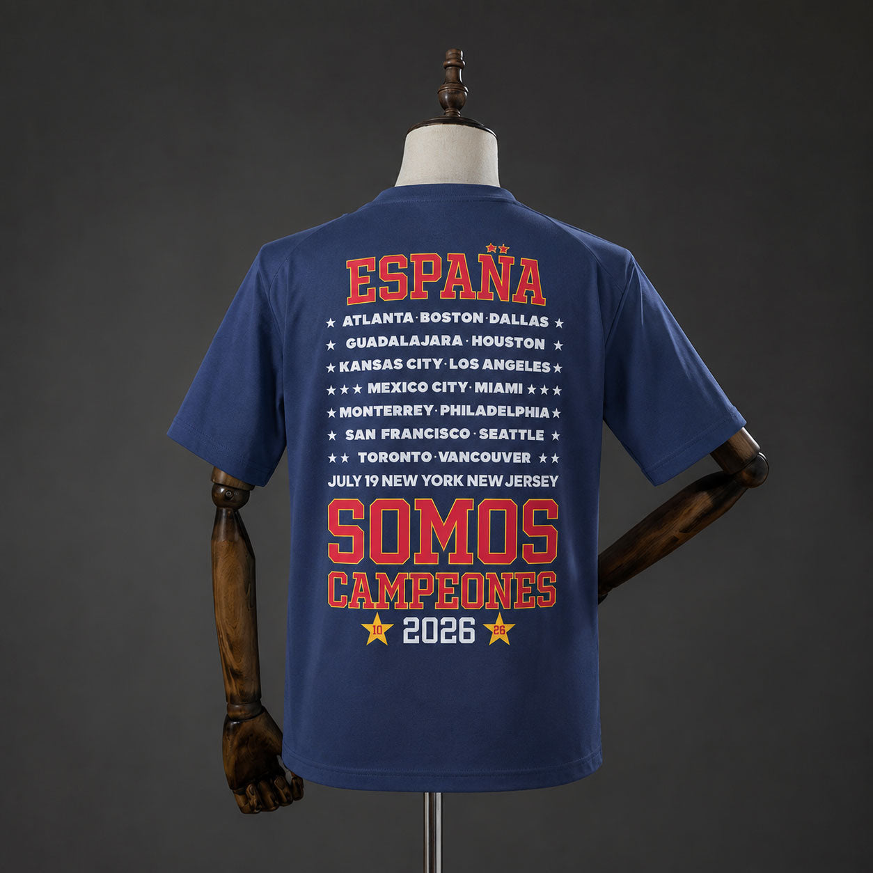 Spain "We Are Champions" T-Shirt Blue