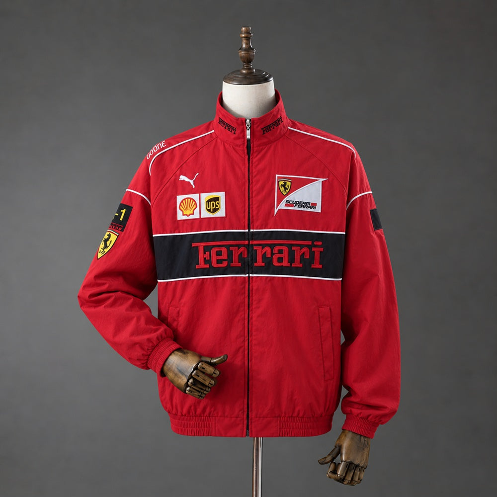 F1 Ferrari Retro Racing Full-Zip Jacket - Red