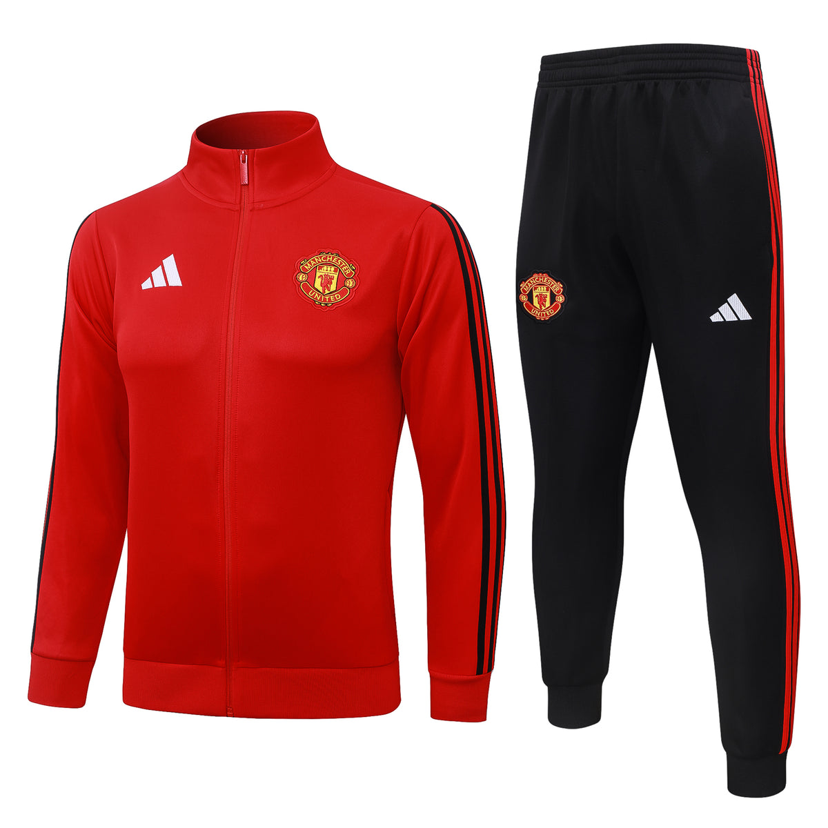 Manchester United x adidas Essentials Colourblock Doubleknit - Full Zip  Tracksuit