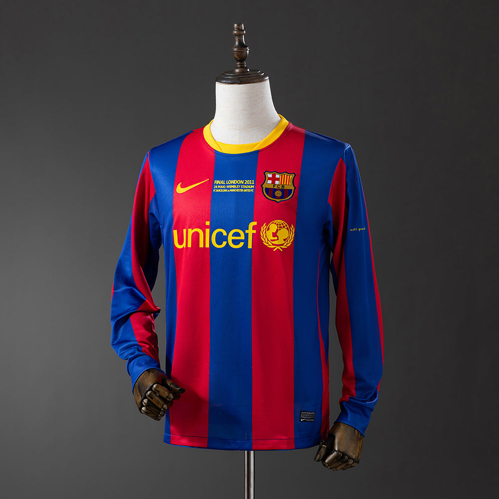 Barcelona 2010/11 Home Champions League Edition Long Sleeve Retro
