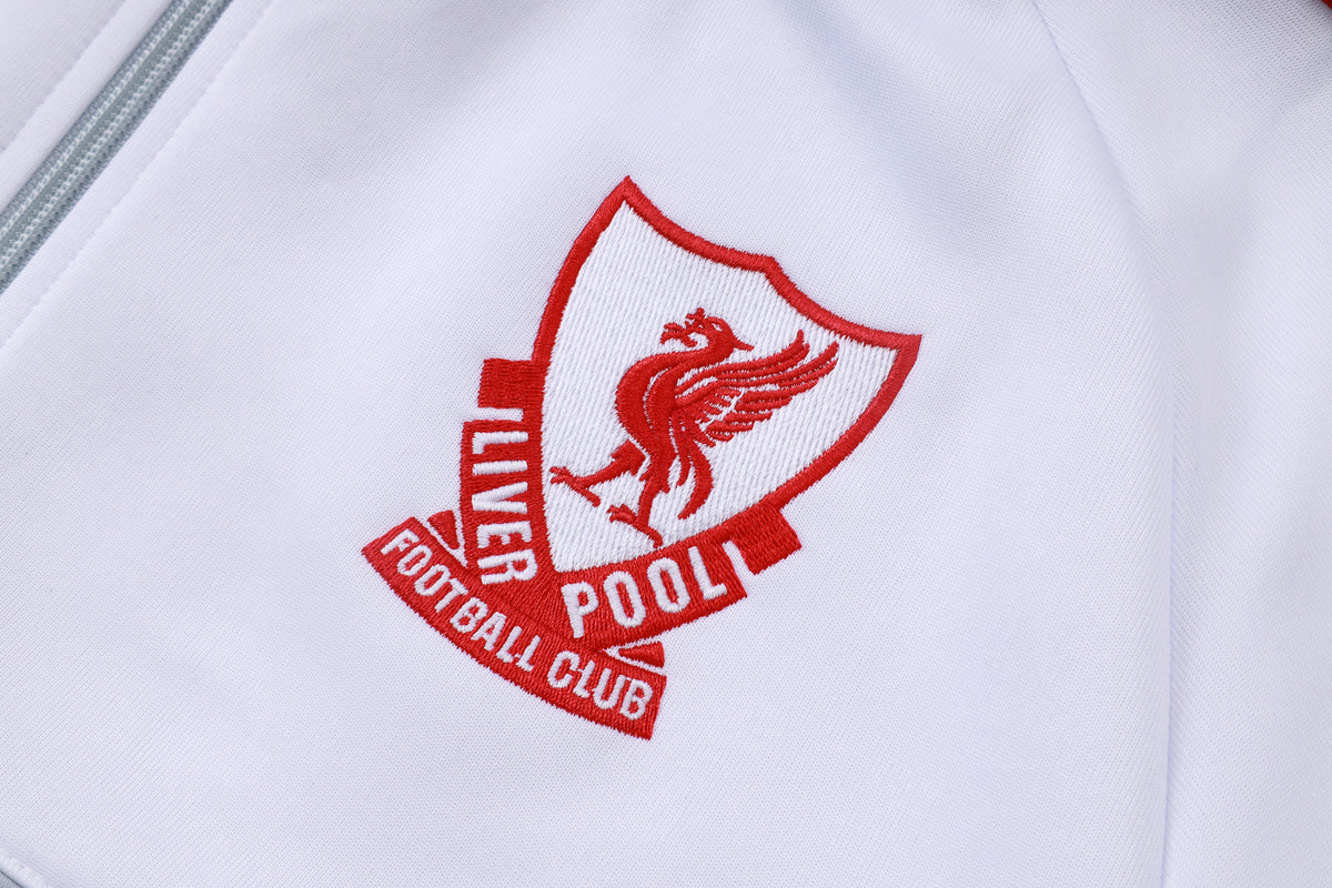 Liverpool Classic White - Full Zip  Tracksuit