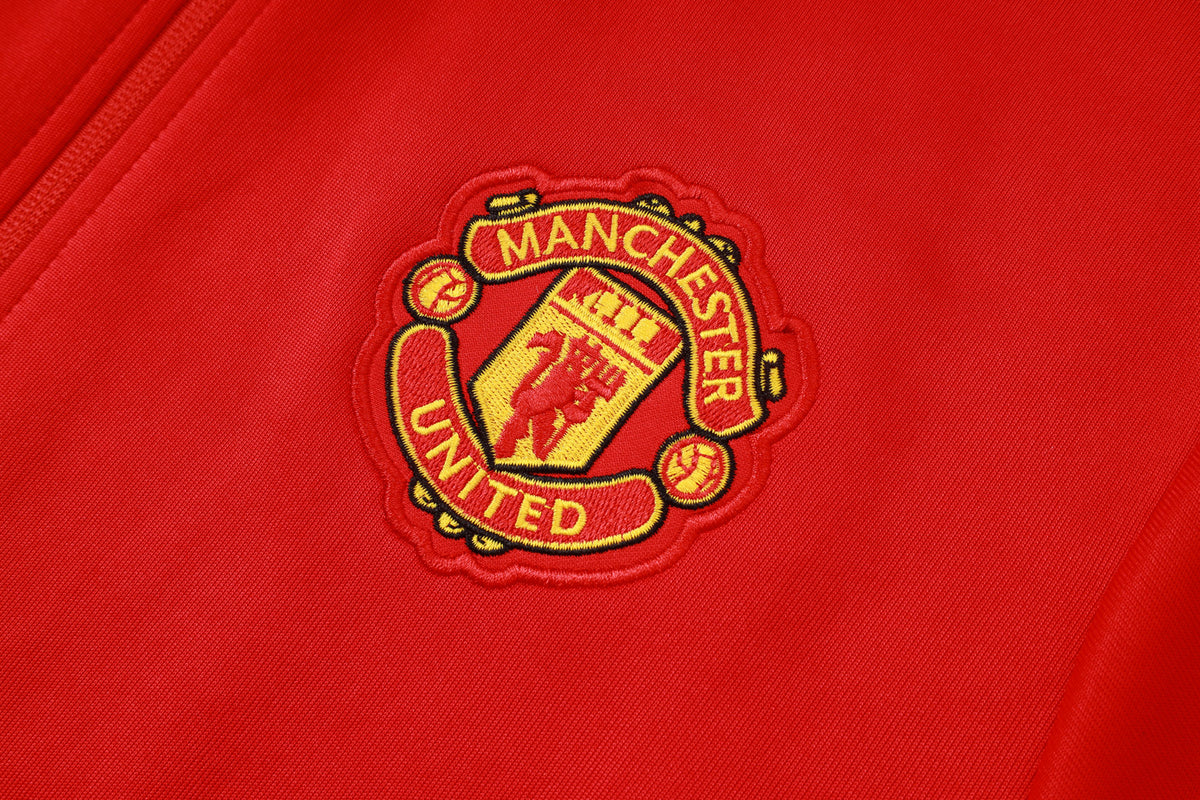 Manchester United x adidas Essentials Colourblock Doubleknit - Full Zip  Tracksuit